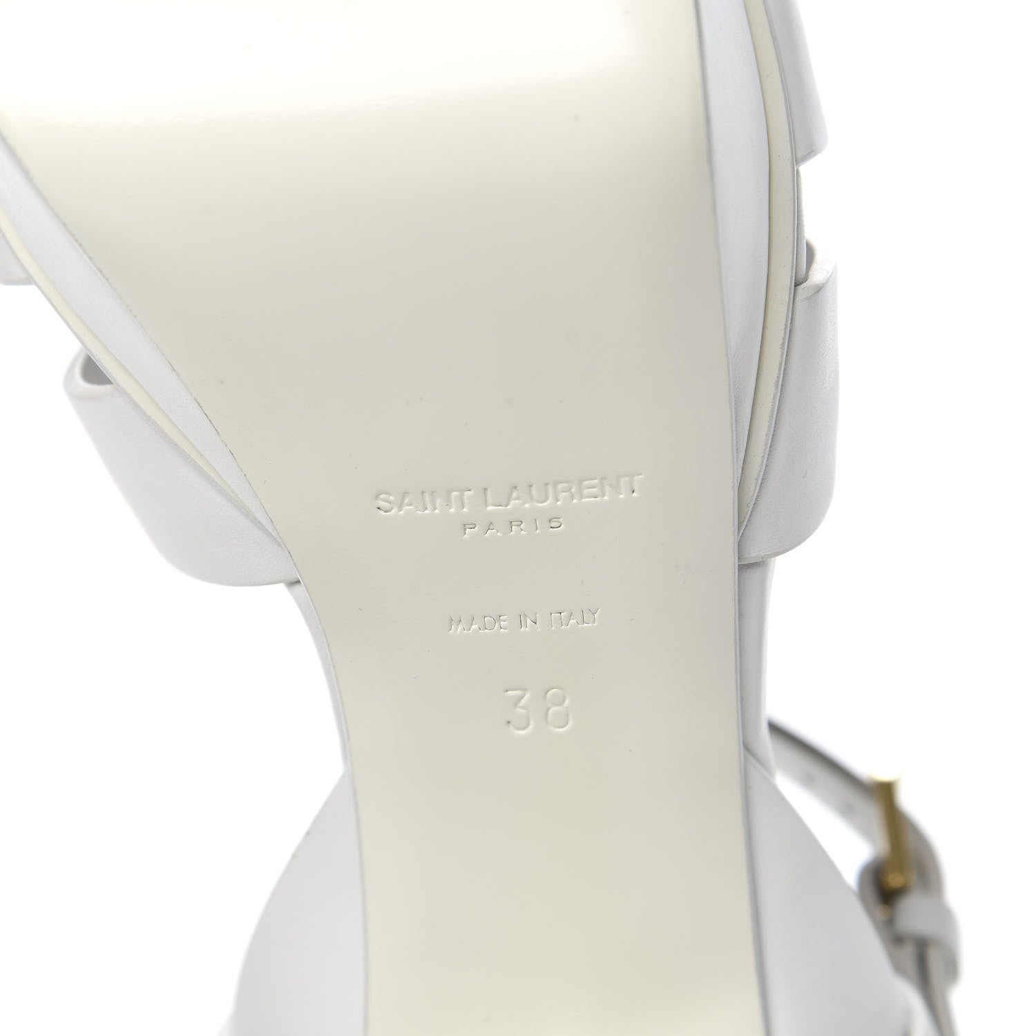 Saint Laurent Calfskin Tribute 75 Platform Sandals 38 White 6 of 8