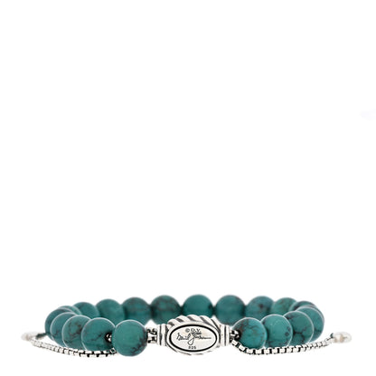 David Yurman DAVID YURMAN Sterling Silver Turquoise 8mm Spiritual Beads Adjustable Bracelet 2 of 3