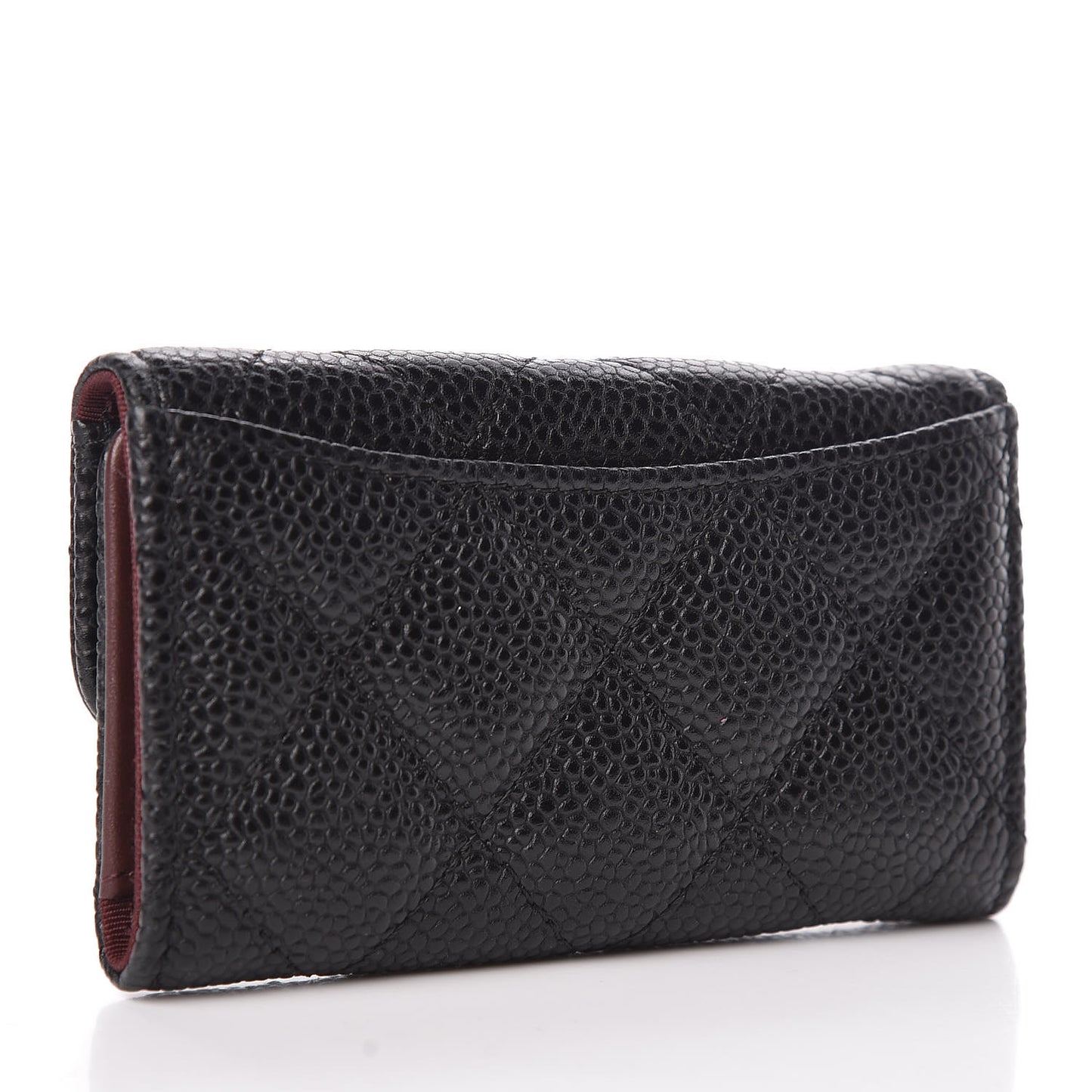 Caviar Quilted 6 Key Holder Black