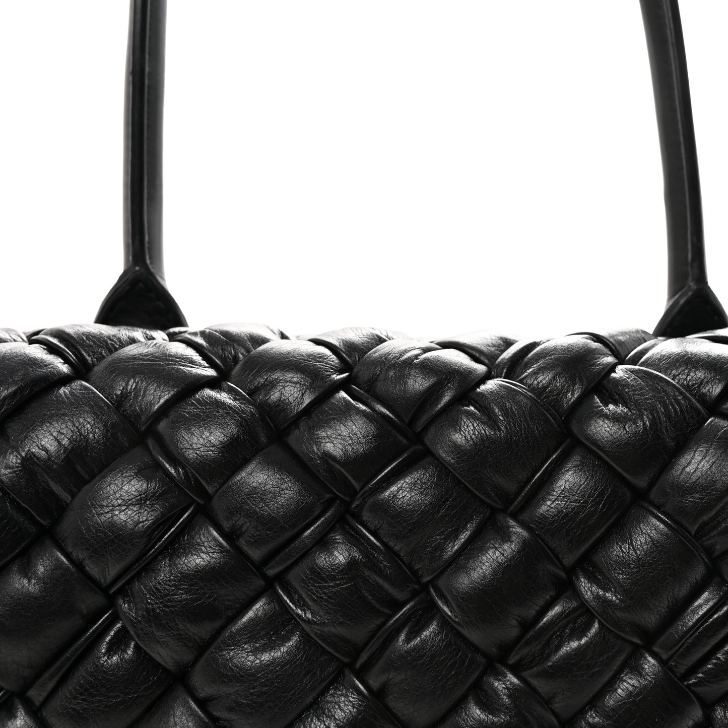 Calfskin Intreccio Rumple Desiree Shoulder Bag Black
