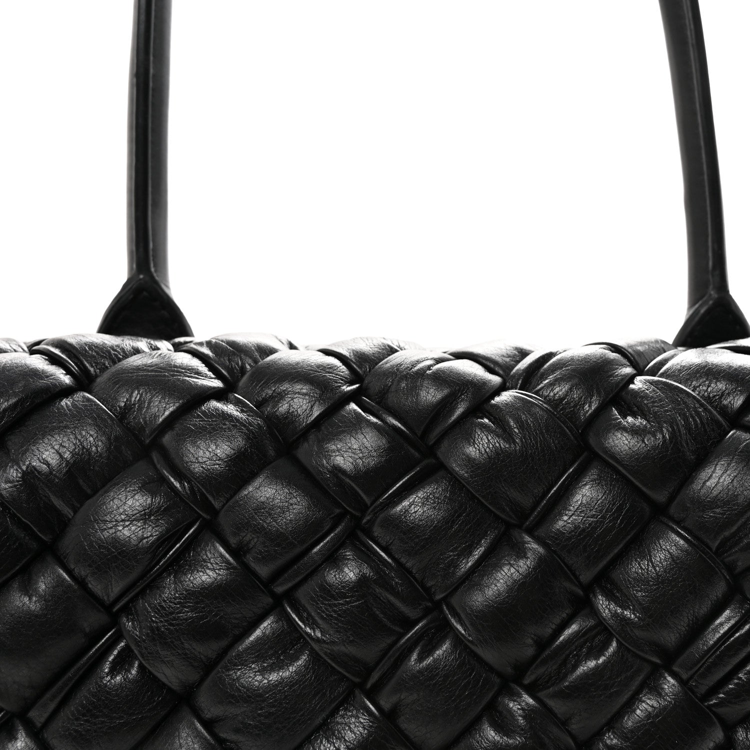 Bottega Veneta Calfskin Intreccio Rumple Desiree Shoulder Bag Black 7 of 9