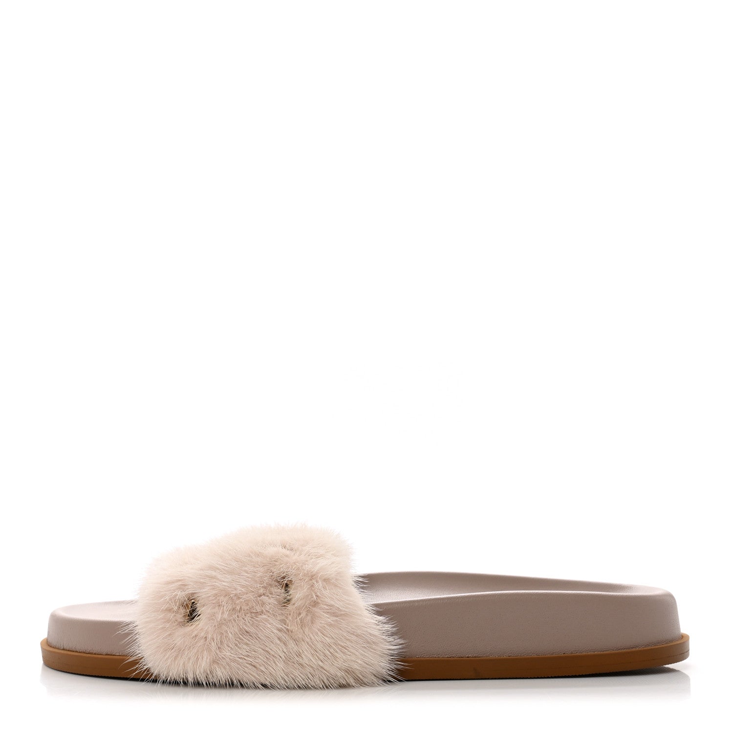 Valentino Garavani Mink Fur Rockstud Slide Sandals 36.5 Vapeur 1 of 9