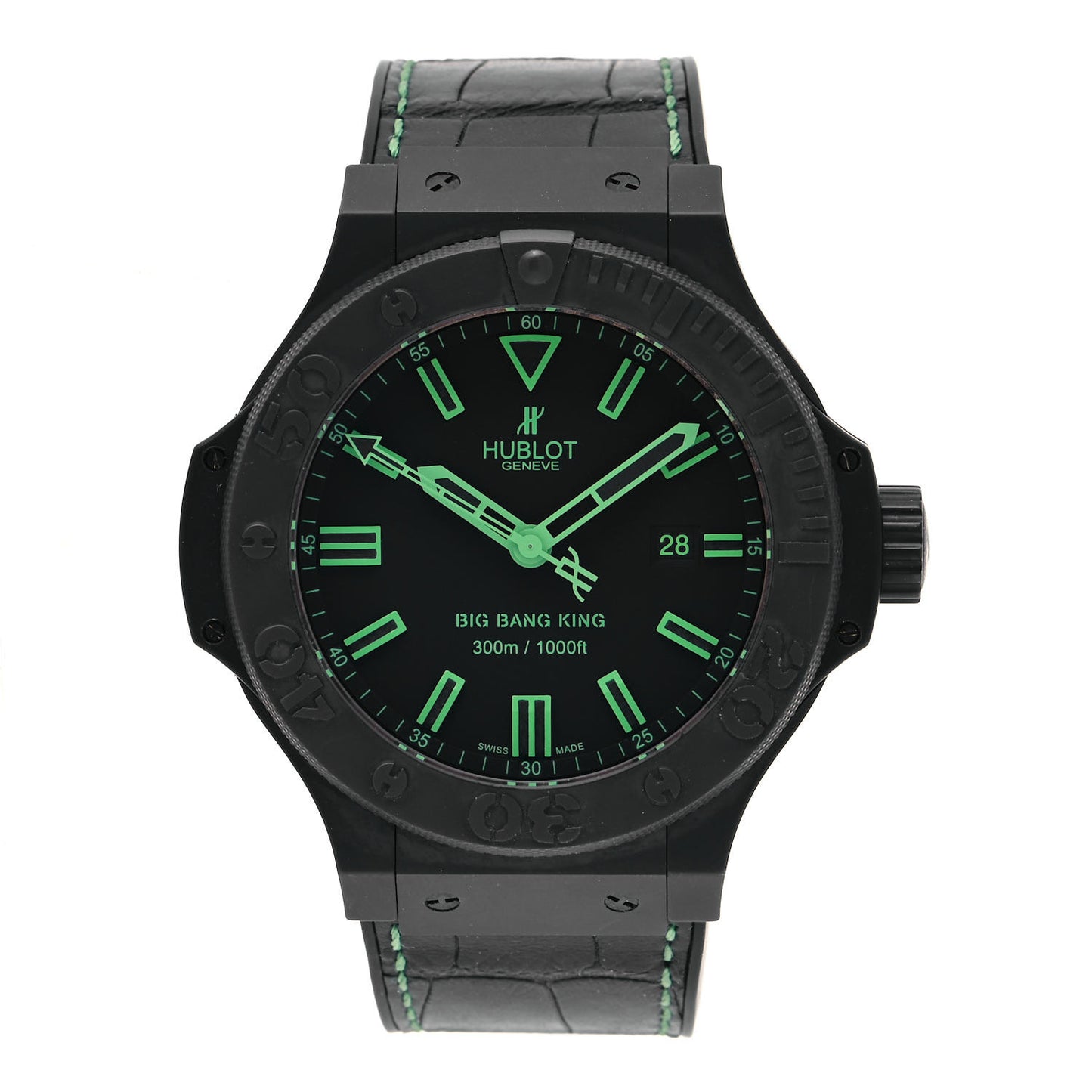 Ceramic Alligator 48mm Big Bang King All Black Green Automatic Watch Black 322.CI.1190.GR.ABG11