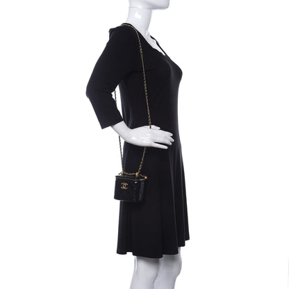 Chanel Calfskin Quilted Mini Perfect Fit Vanity Case With Chain Black 2 of 11