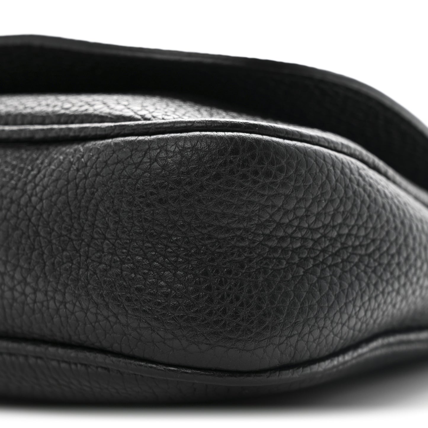 Pebbled Calfskin Medium Soho Flap Crossbody Black