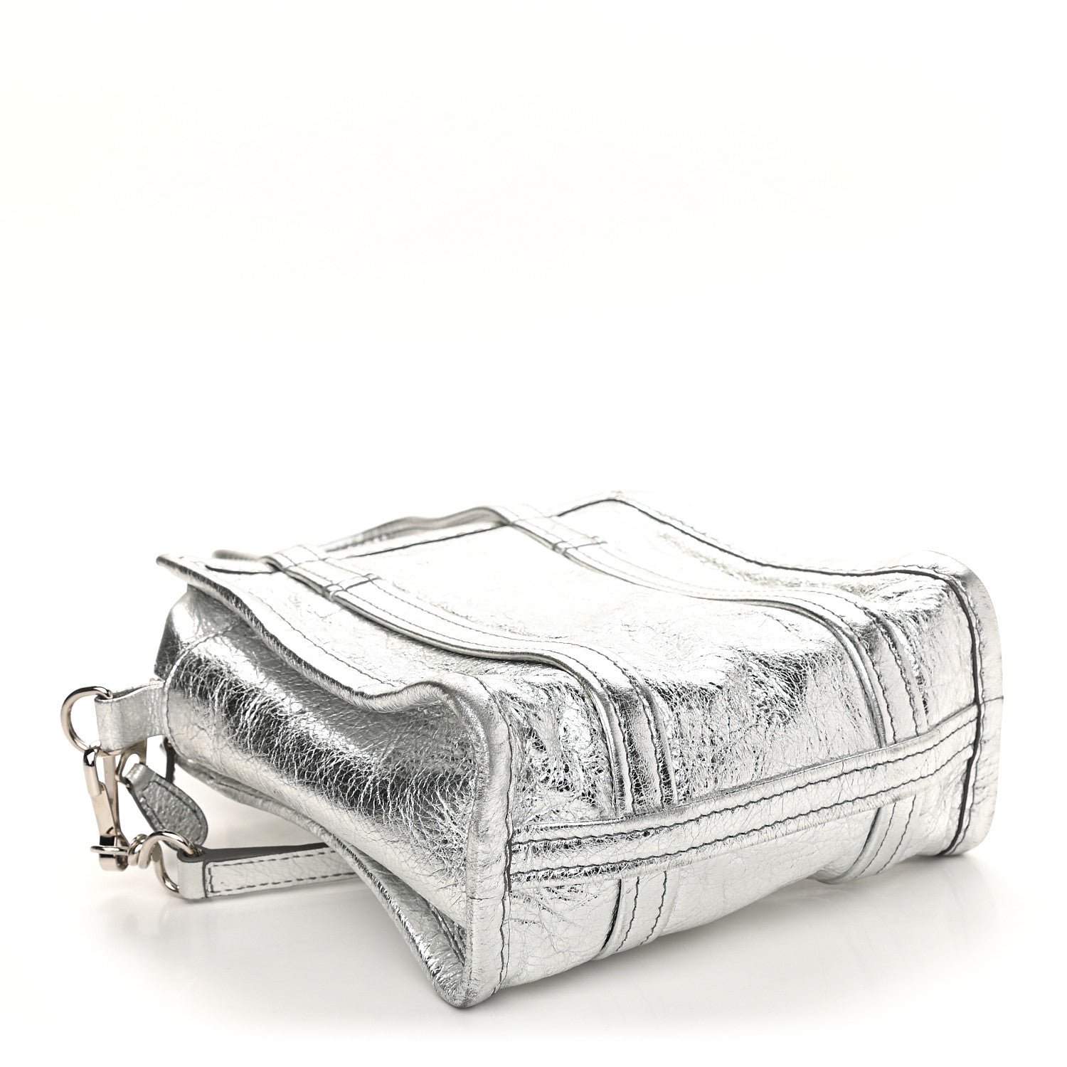 Balenciaga Metallic Calfskin XXS Bazar Shopper Tote Silver Hardware 4 of 12