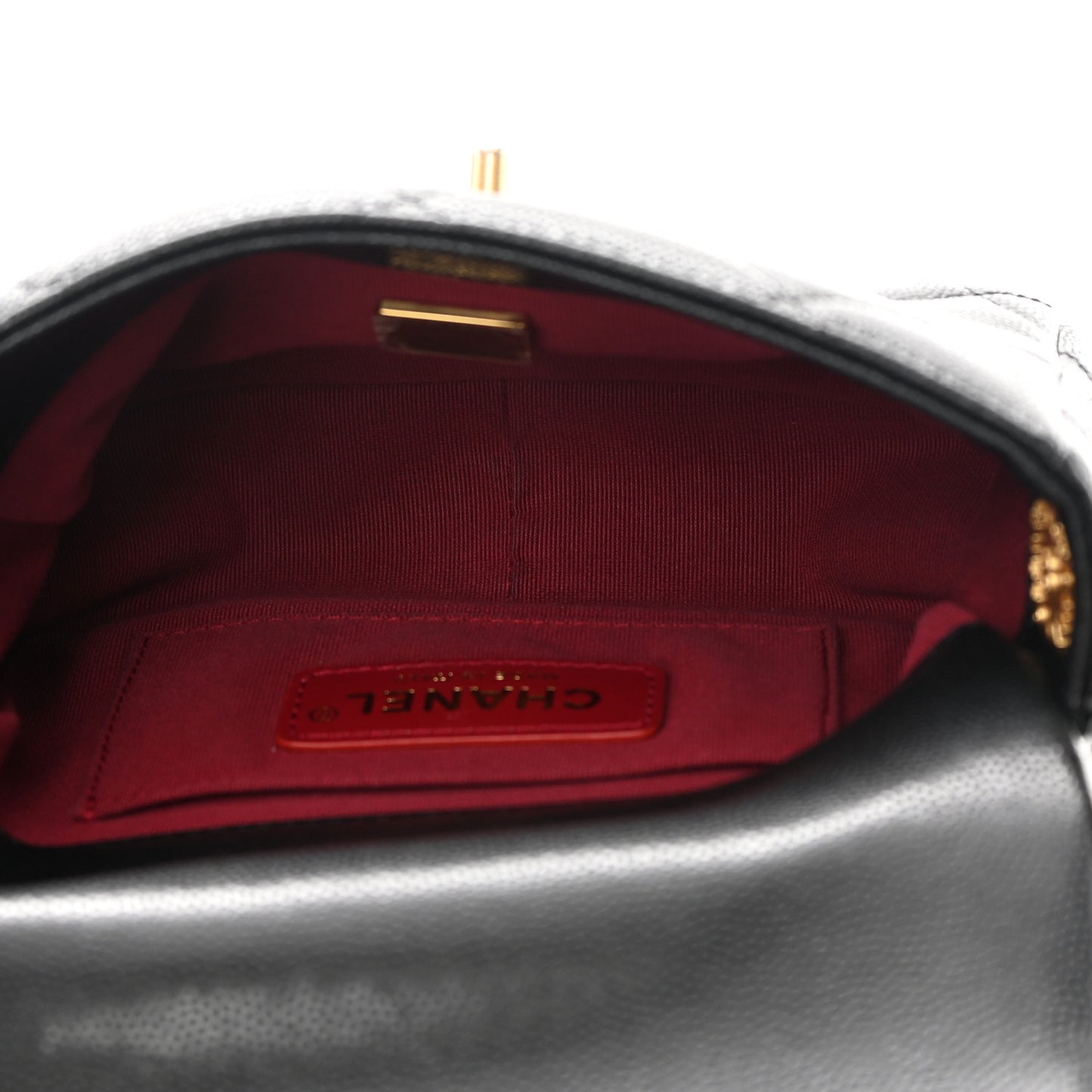 Caviar Quilted Mini Twist Your Buttons Flap Black