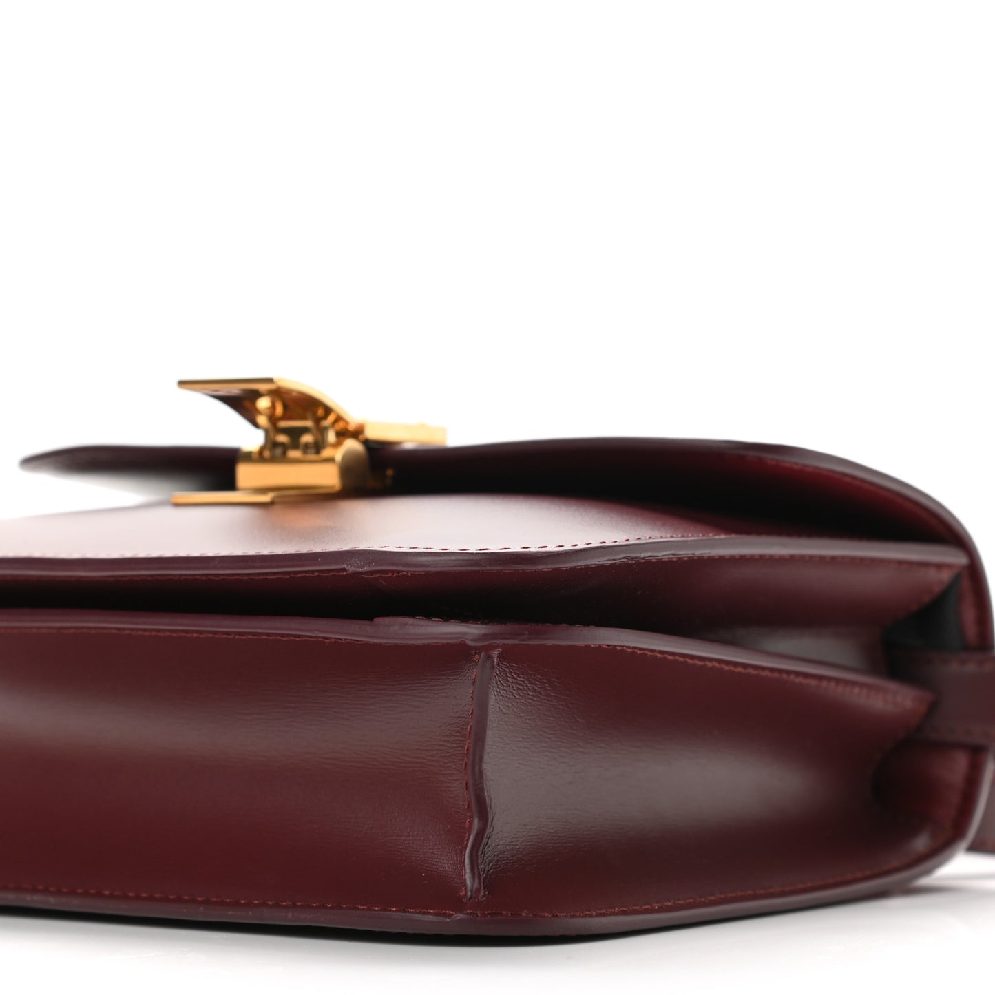 Box Calfskin Teen Classic Box Flap Bag Burgundy