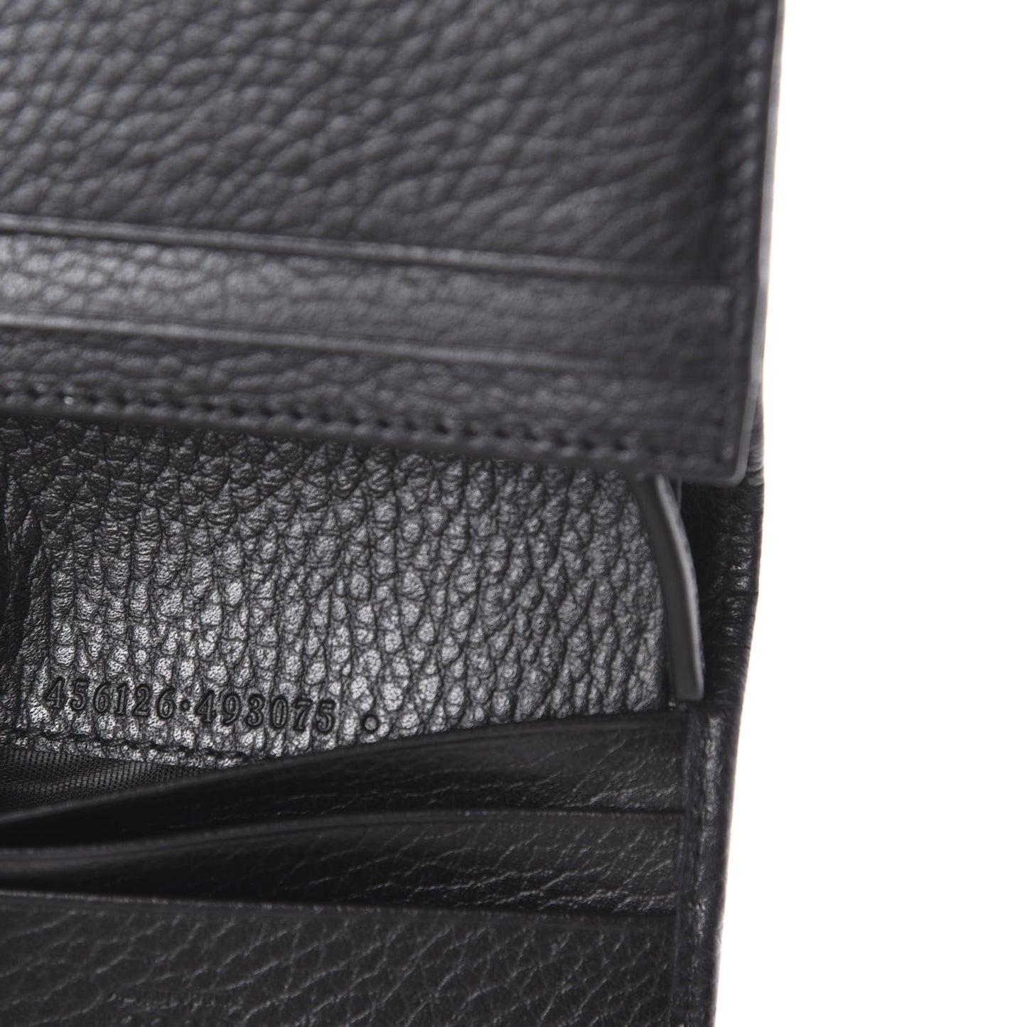 Pebbled Calfskin GG Marmont Card Case Black