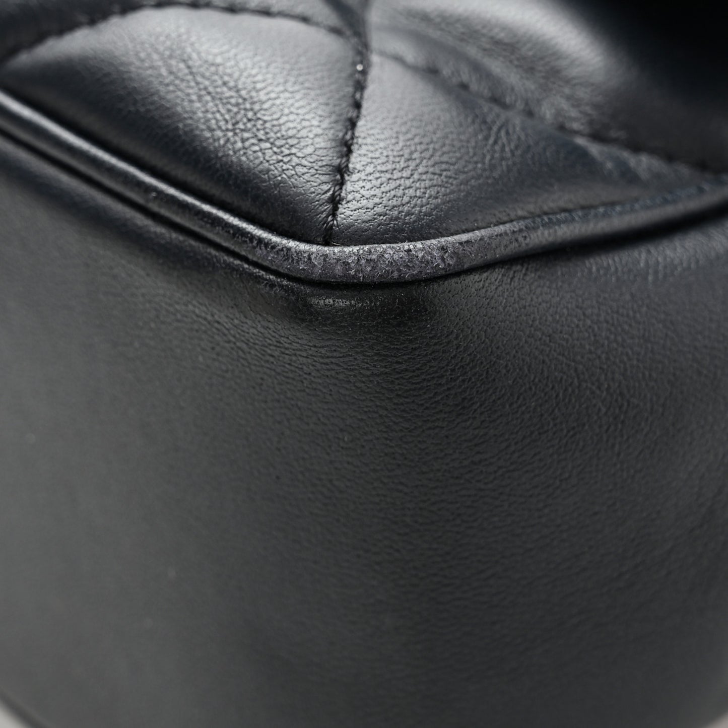 Lambskin Quilted Easy Carry Flap Navy