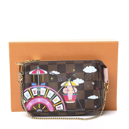 Louis Vuitton Damier Ebene 2020 Christmas Animation Big Wheel Mini Pochette Accessories Rose Ballerine 9 of 9