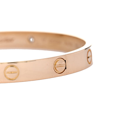 Cartier 18K Yellow Gold 4 Diamond LOVE Bracelet 17 6 of 6
