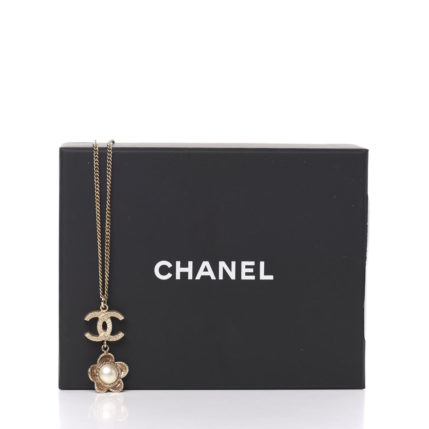 Chanel Pearl CC Camellia Pendant Necklace Gold 4 of 4
