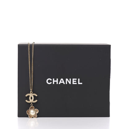 Chanel Pearl CC Camellia Pendant Necklace Gold 4 of 4