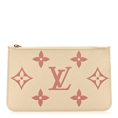 Louis Vuitton Empreinte Monogram Giant Neverfull MM Pochette Creme Rose Trianon 1 of 10