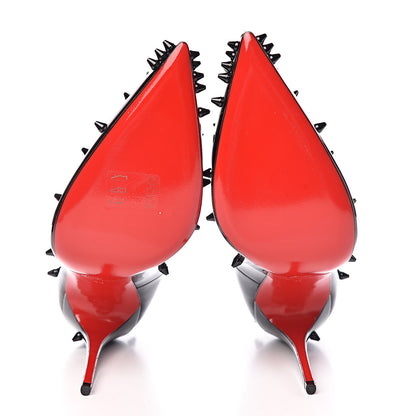 Christian Louboutin Patent Diamond Spikes 120 Pumps 40 Black Crystal 5 of 7