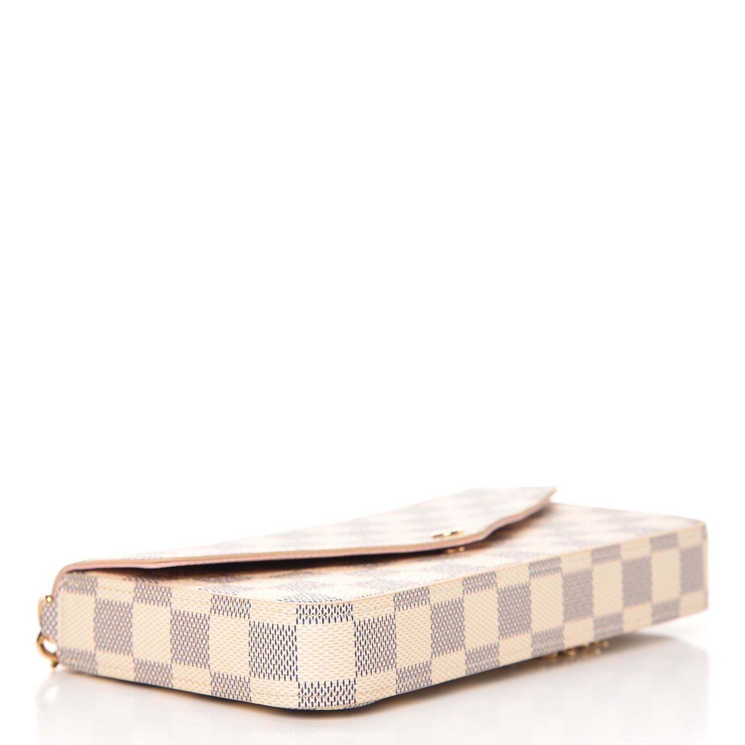 Louis Vuitton Damier Azur Pochette Felicie Chain Wallet Rose Ballerine 4 of 8
