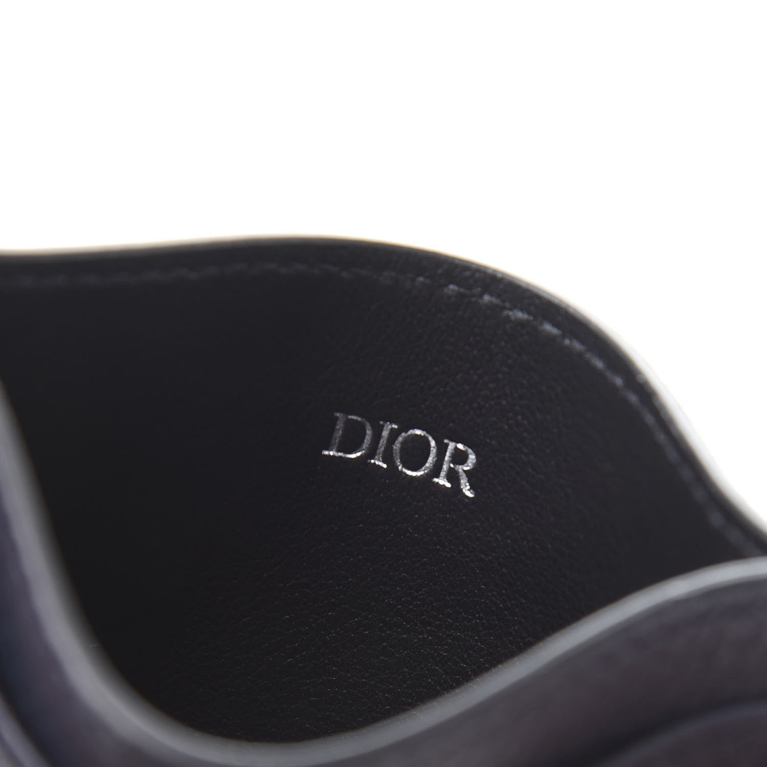 Christian Dior X SHAWN STUSSY Grained Calfskin Ox Head Card Holder Navy Blue 6 of 10