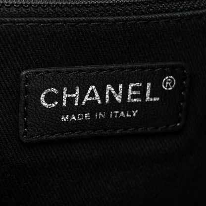 Chanel Calfskin Laser Cut Perforated CC Tote Black 6 of 15