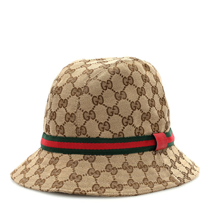 Gucci Monogram Web Bucket Hat L Brown 1 of 8