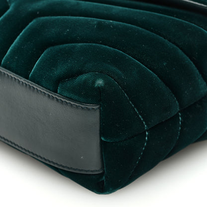 Saint Laurent Velvet Y Quilted Monogram Toy Loulou Crossbody Bag Dark Ottanio 9 of 12