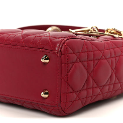 Christian Dior Lambskin Cannage Small Lucky Badges My Lady Dior Scarlet Red 9 of 9