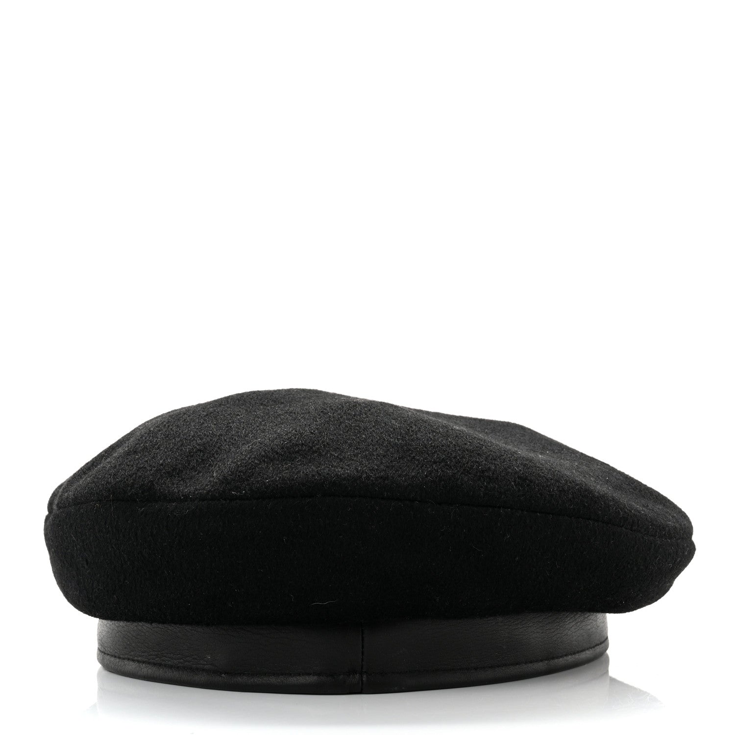 Hermes Cashmere Deerskin Beret 58 Black 5 of 8
