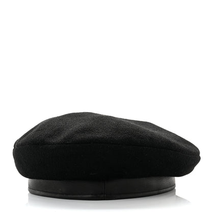 Hermes Cashmere Deerskin Beret 58 Black 5 of 8