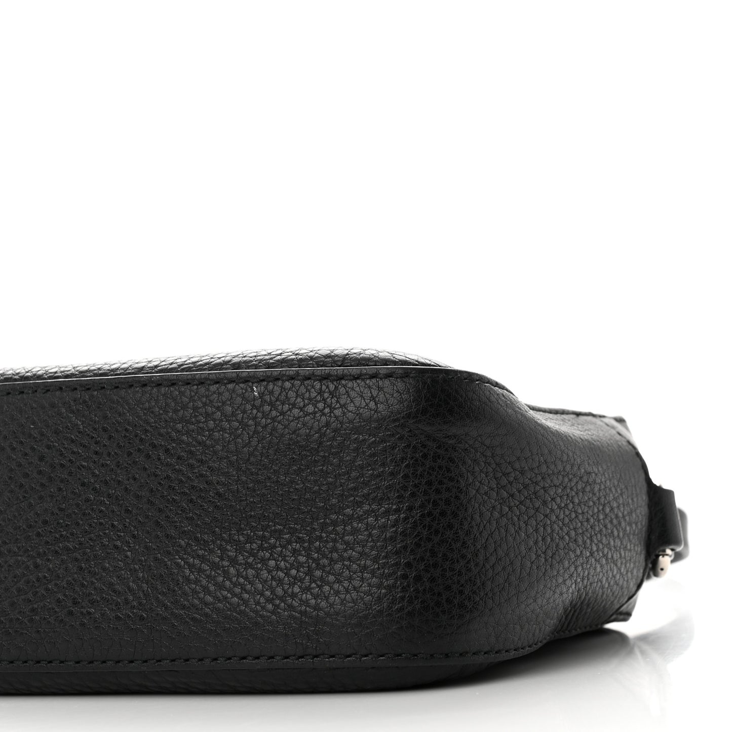 Pebbled Calfskin Studded Small Soho Disco Bag Black