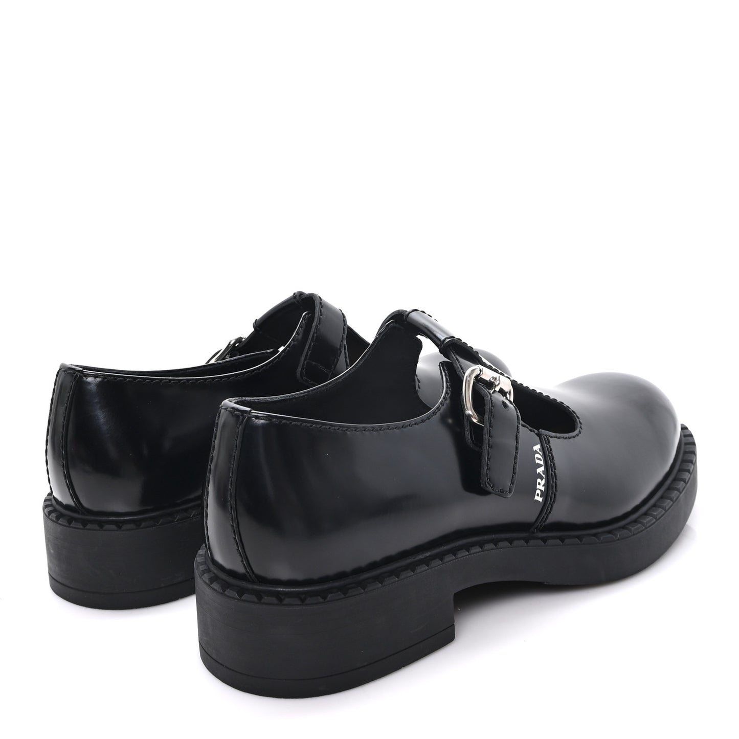 Spazzolato Mens Mary Jane T Strap 40mm Loafers 9 Black