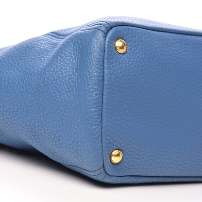 Prada Vitello Daino Side Pocket Tote Cobalto 16 of 18