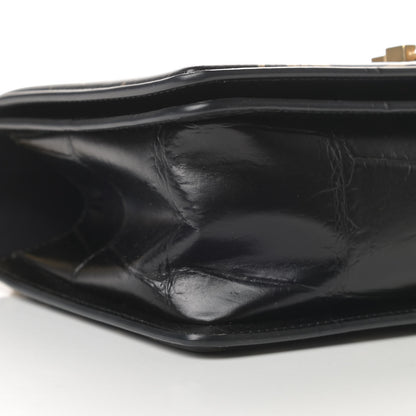 Chanel Calfskin Crocodile Embossed Graffiti Cocodile Medium Boy Flap Black 11 of 13