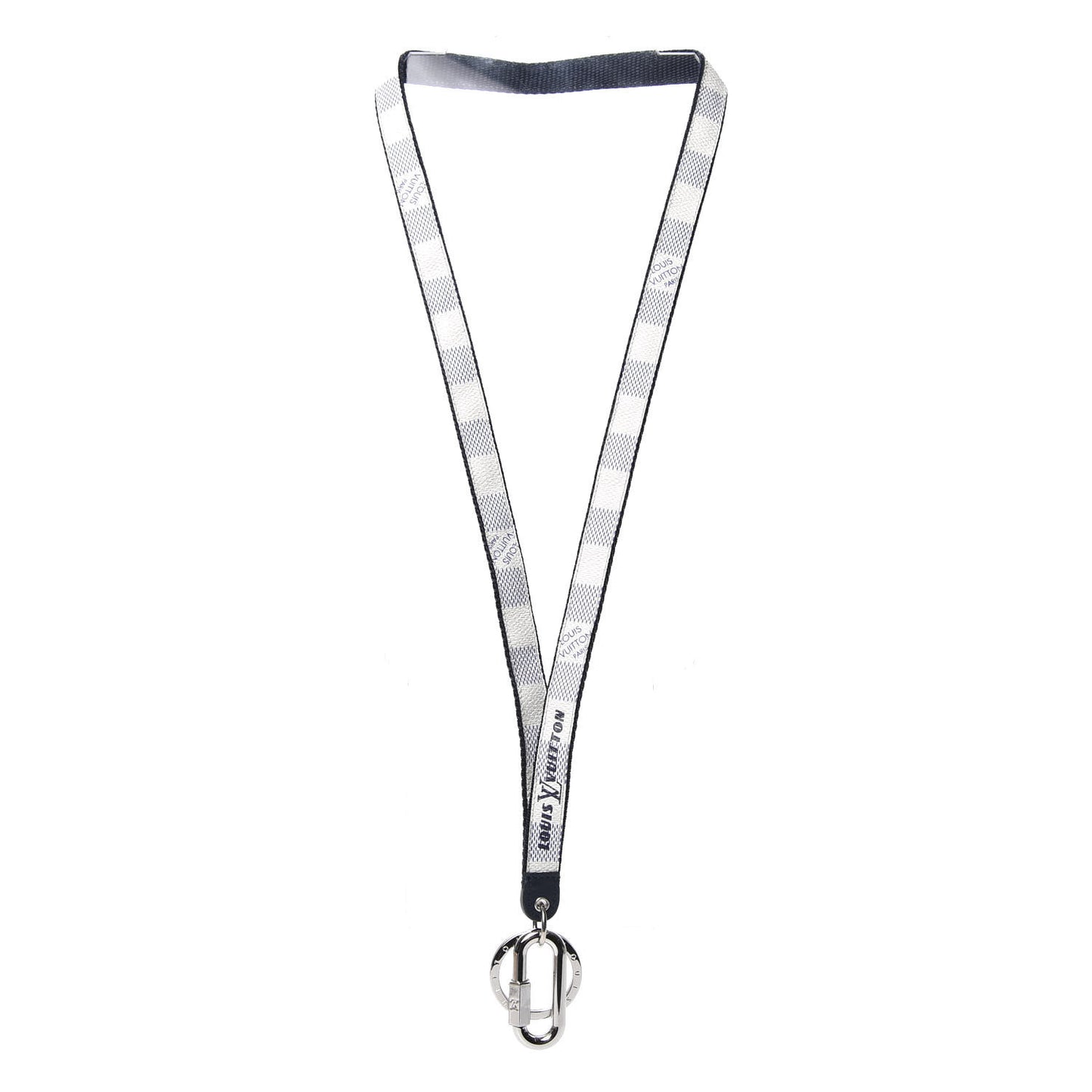 Damier Coastline Lanyard Key Holder White
