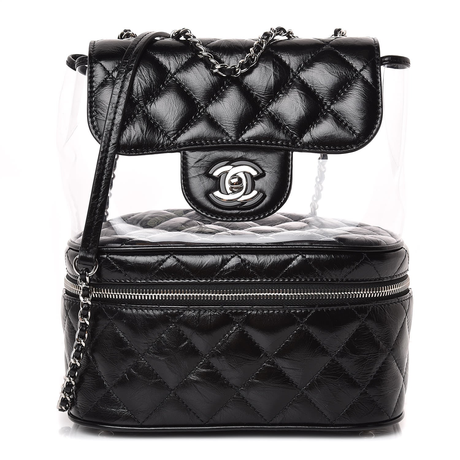 Chanel Crumpled Calfskin PVC Quilted Backpack Black 1 of 10