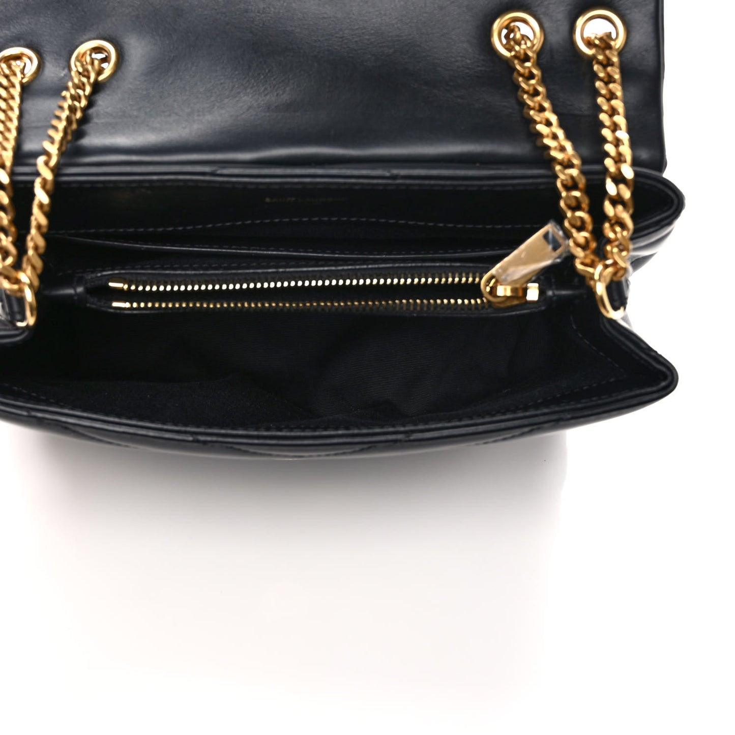 Calfskin Y Quilted Monogram Small Loulou Chain Satchel Black