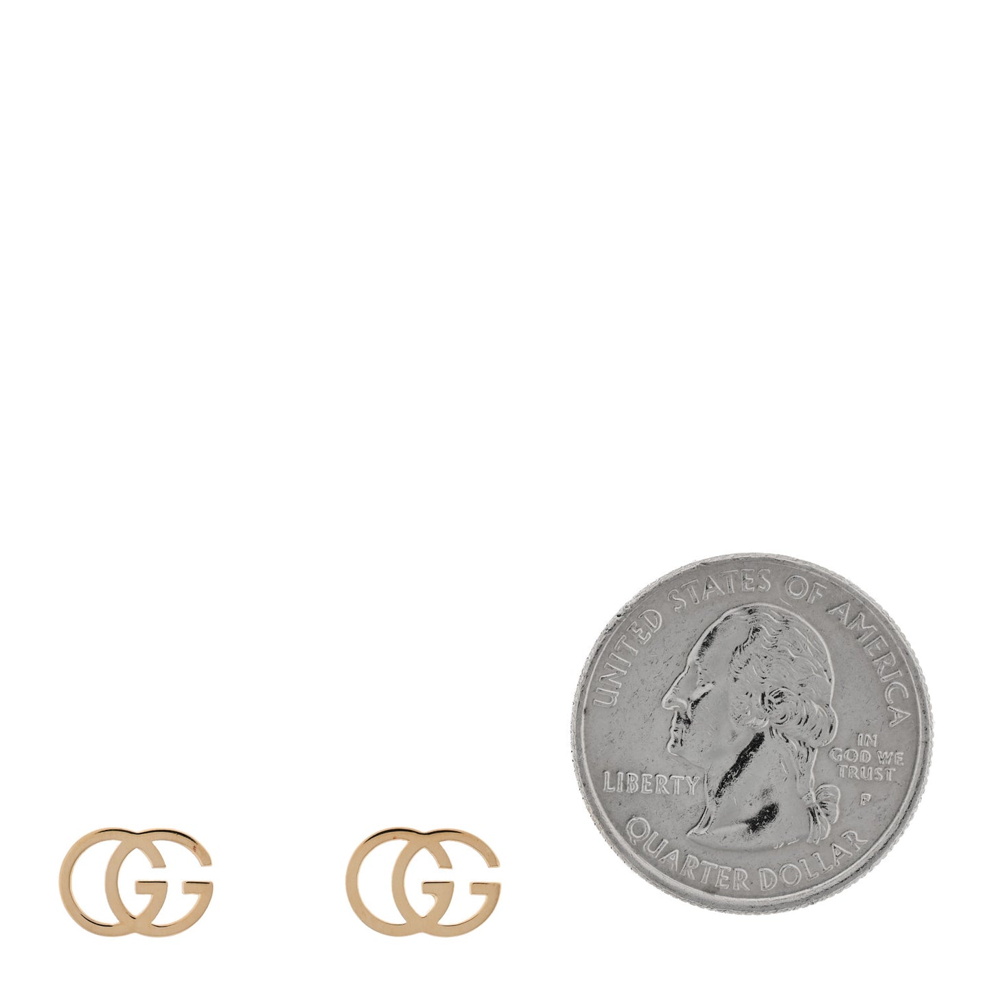 18K Yellow Gold Running G Stud Earrings