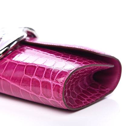 Hermes Shiny Niloticus Crocodile Egee Clutch Rose Scheherazade 9 of 10