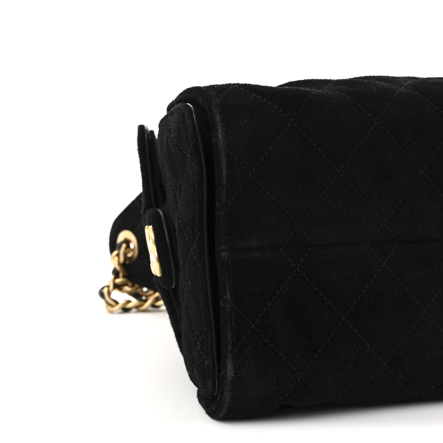 Chanel Suede Quilted Small Chanel 25 Handbag Black 9 of 10