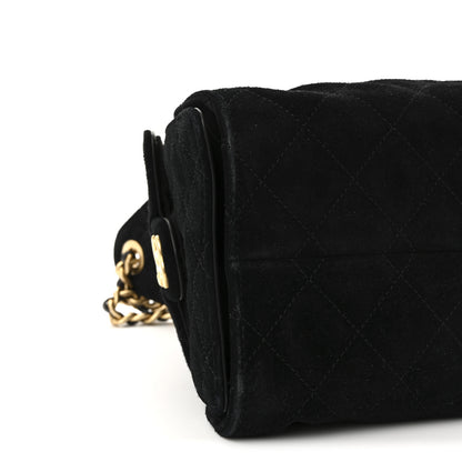 Chanel Suede Quilted Small Chanel 25 Handbag Black 9 of 10