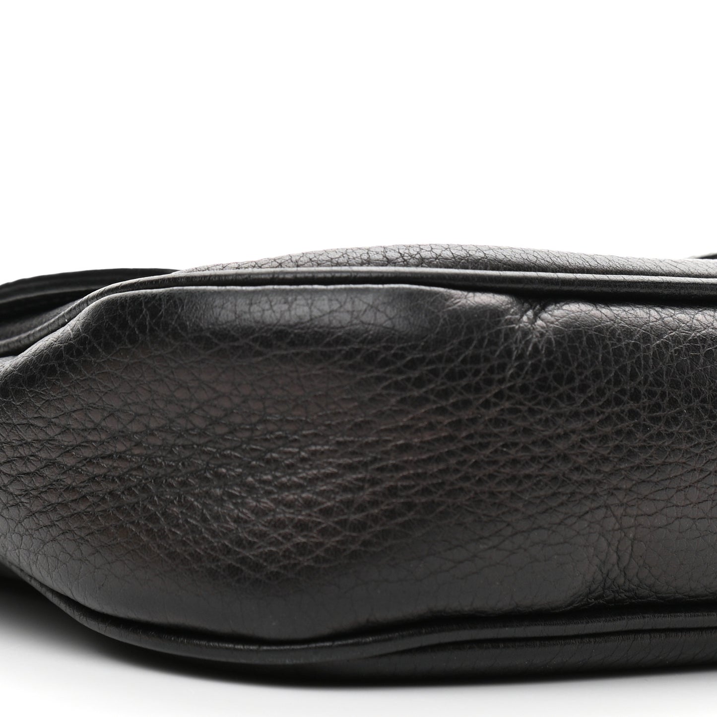 Pebbled Calfskin Medium Soho Flap Crossbody Black