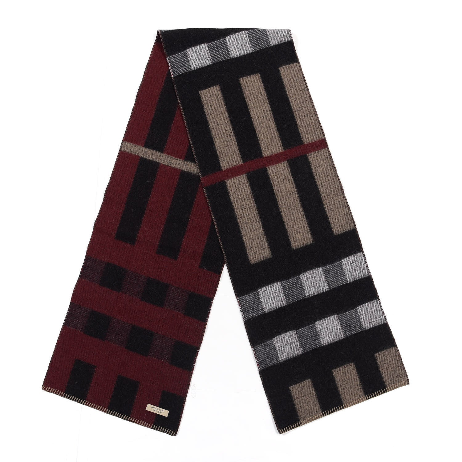 Burberry Wool Cashmere Half Mega Check Blanket Scarf House Check 4 of 4
