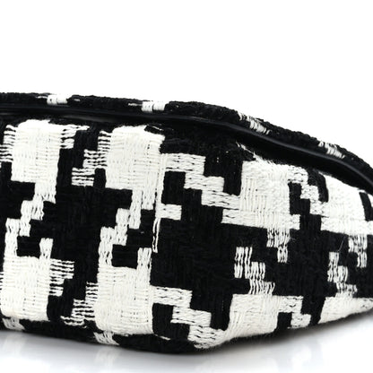 Christian Dior Tweed Macro Houndstooth Small Caro Bag Black White 9 of 9