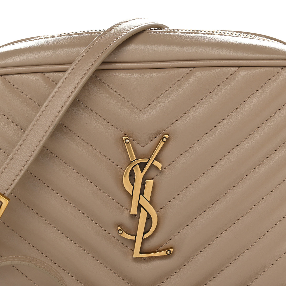 Calfskin Matelasse Monogram Lou Camera Bag Dark Beige