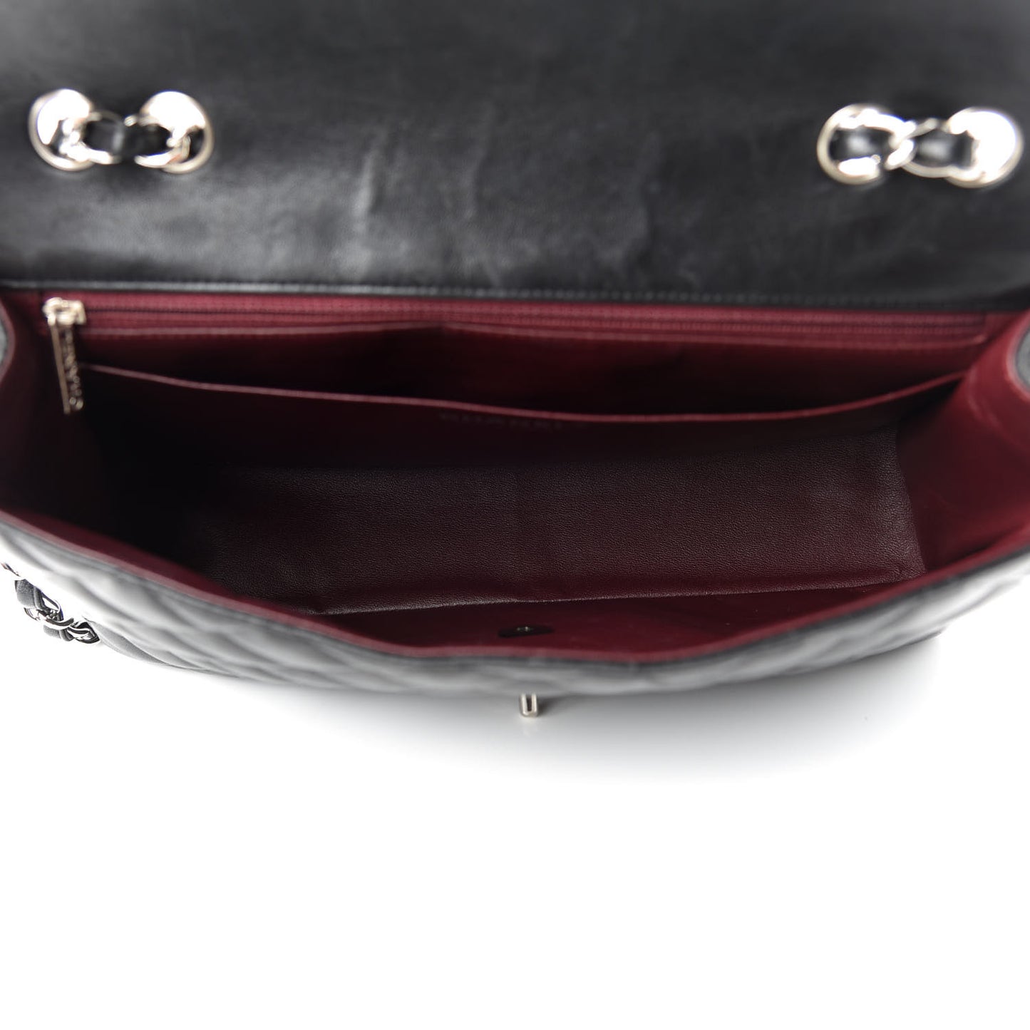 Lambskin Quilted Jumbo Single Flap Black