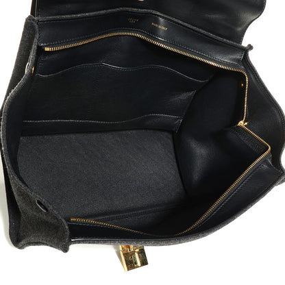 Celine Smooth Calfskin Felt Medium Trapeze Dark Grey 5 of 9