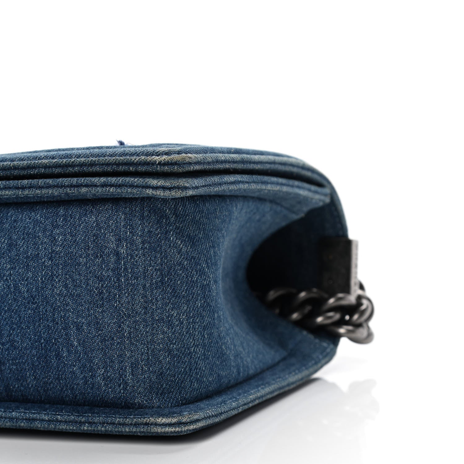 Chanel Tweed Denim Medium Boy Flap Blue 7 of 8