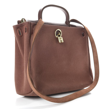 Hermes Toile Vache Calfskin Herbag 30 PM Havane Natural 3 of 8