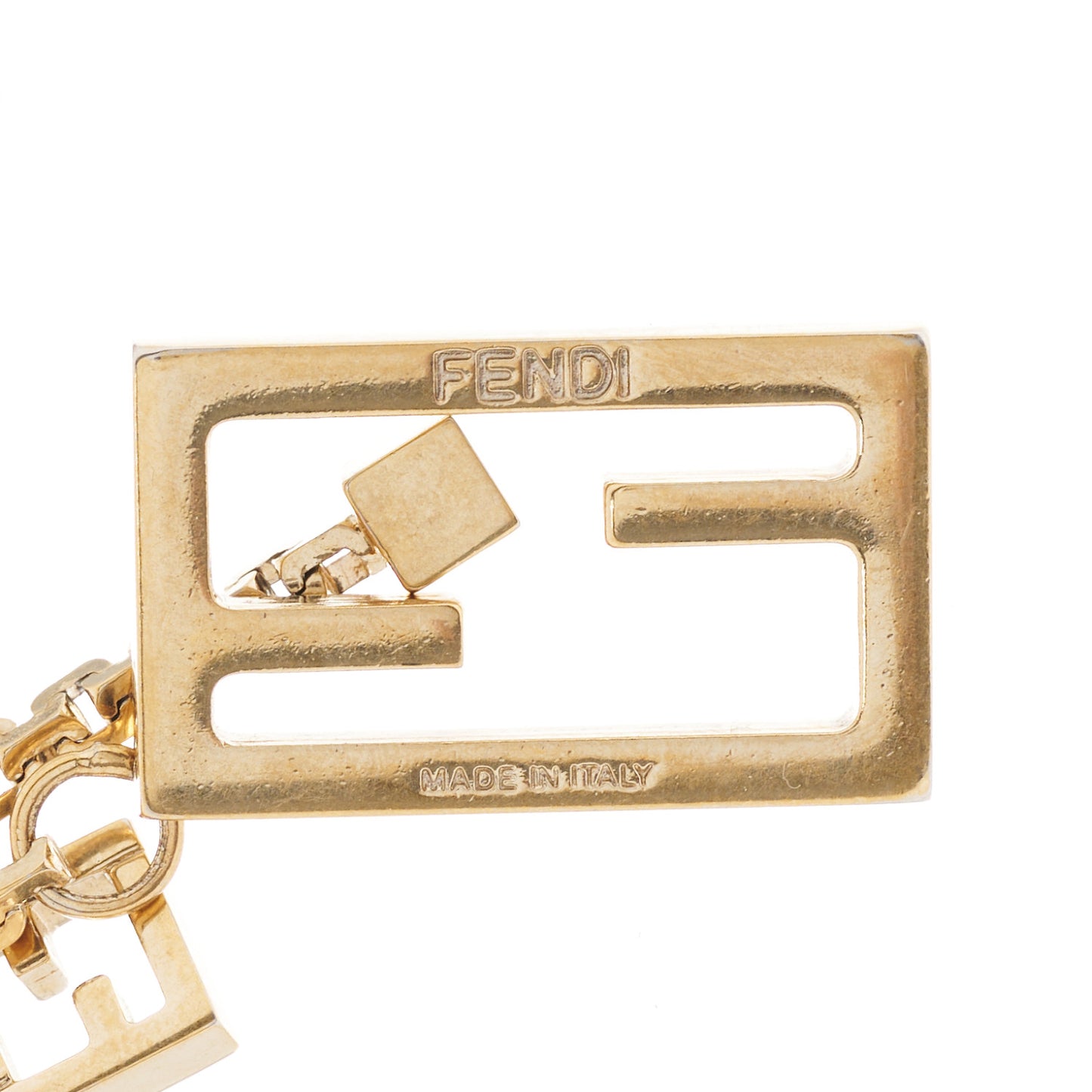 Metal Baguette Key Ring Gold