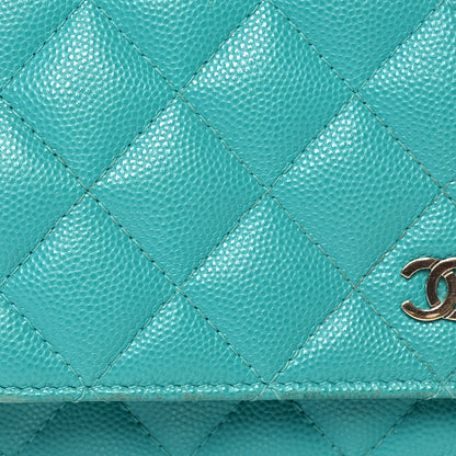 Chanel Caviar Quilted Wallet On Chain WOC Turquoise 11 of 19