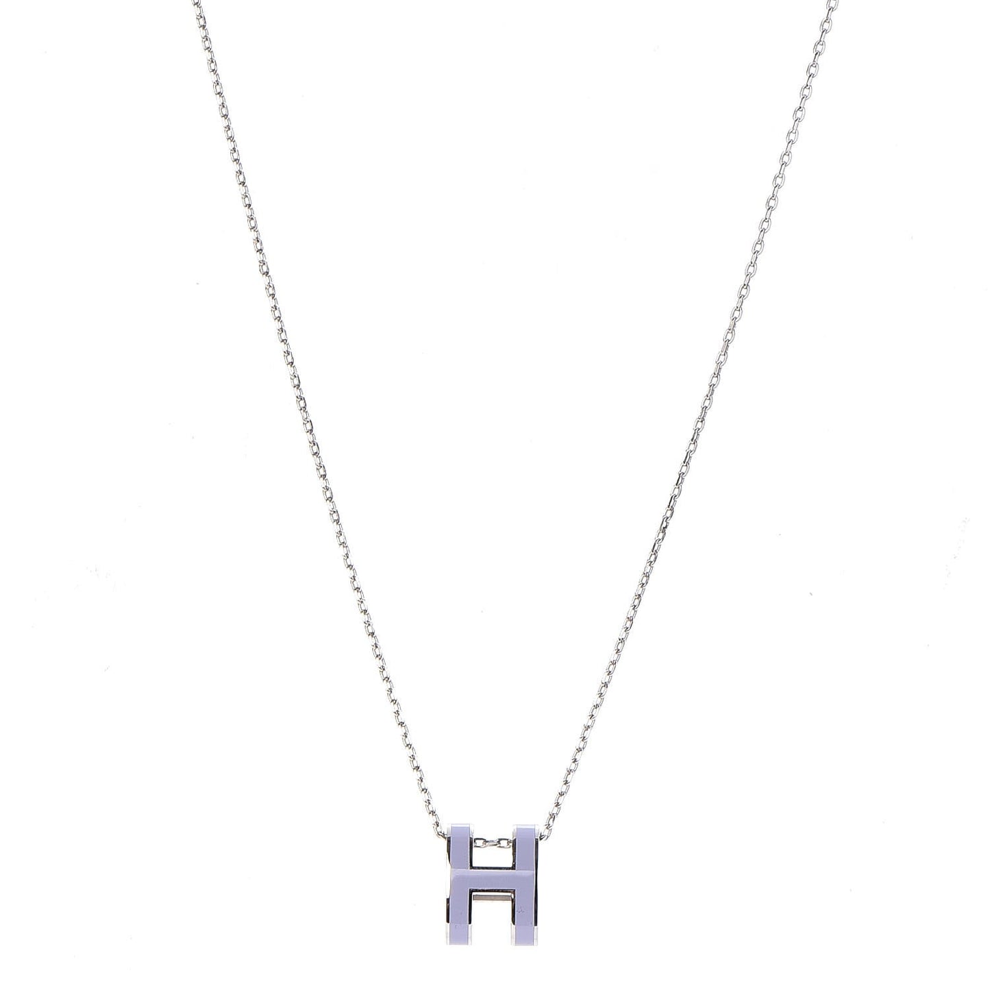 Lacquered Palladium Pop H Pendant Necklace Parme